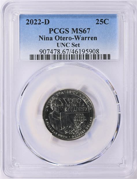 2022-D American Women Quarter Nina Otero-Warren From the UNC Set PCGS ...