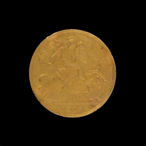 GULDMYNT, half sovereign, George V, 1918. Vikt ca 4 gram. - Bukowskis