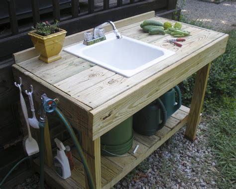 New Potting Bench, Fried Okra Recipe | Garden sink, Outdoor kitchen ...