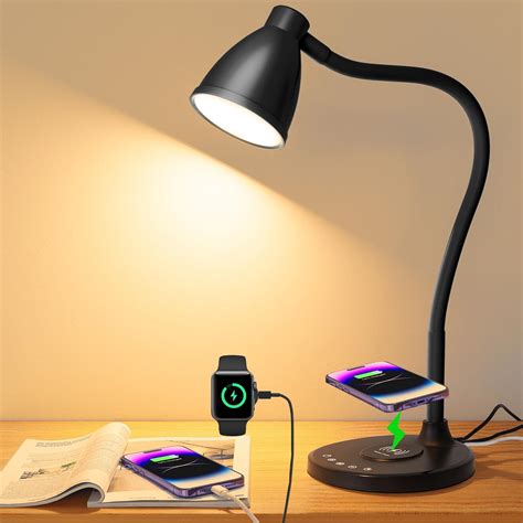 EJIAXIN Gooseneck Desk Lamp 360° LED Flexible Reading Light Small Desk ...