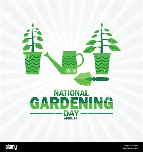 National Gardening Day wallpaper with shapes and typography. National ...