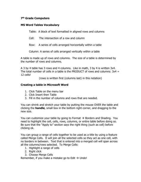 MS Word Simple Table Tutorial for Grade 4 ICT 的图像结果