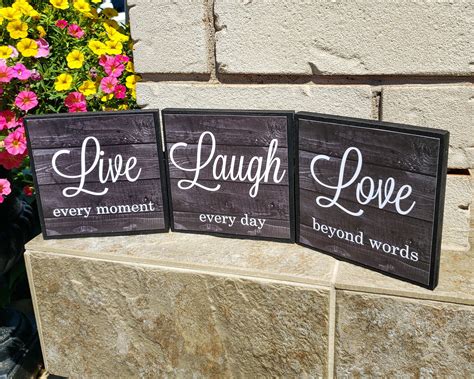 Live Laugh Love Wood Sign, Live Every Moment, Laugh Every Day, Love ...