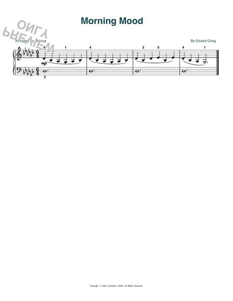 Edvard Grieg "Morning Mood (arr. Skoove)" Sheet Music PDF Notes, Chords ...
