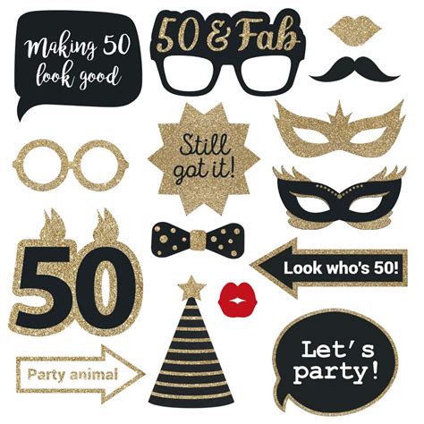 50th Birthday Photo Booth Props | FULLY ASSEMBLED | 50th Birthday ...