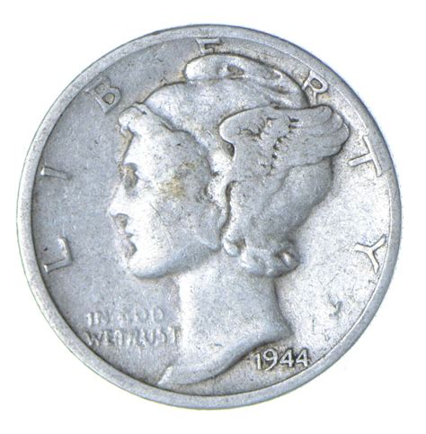 Collectible 1944-S Mercury Liberty 90% Silver United States Dime ...