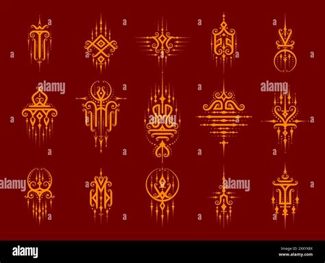 Sacred oriental Thai symbols of Buddhism religion and Yantra tattoo ...