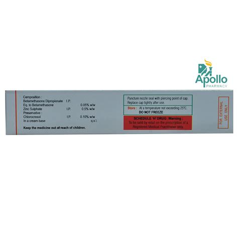 Betaderm Z Cream 30 gm Price, Uses, Side Effects, Composition - Apollo ...