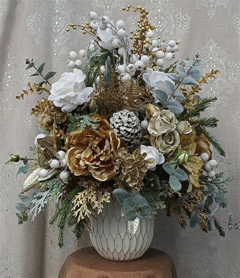 XL HOLIDAY ARRANGEMENT, Large Silk Arrangement, Christmas Arrangement ...