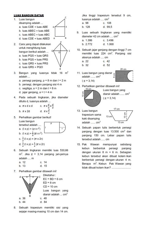 Contoh Soal Bangun Datar: Latihan Lengkap untuk SD & SMP