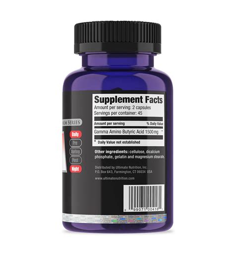 Ultimate Nutrition GABA Gamma Amino Butyric Acid Supplement 1500mg 90C ...