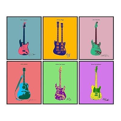 Buy Guitar Wall Decor - Jimi Hendrix, Stevie Ray Vaughan, Van Halen ...