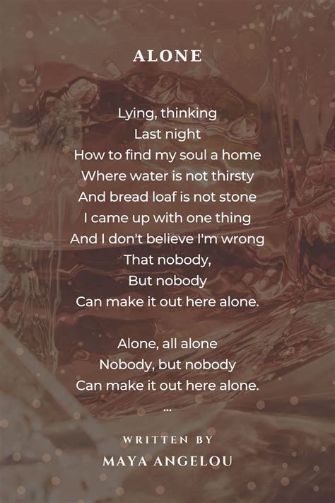 Alone Alone Poem By Maya Angelou, 44% OFF