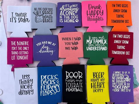 Funny Koozies, Custom Design, Drink Holders, Gift for Friend, Summer ...