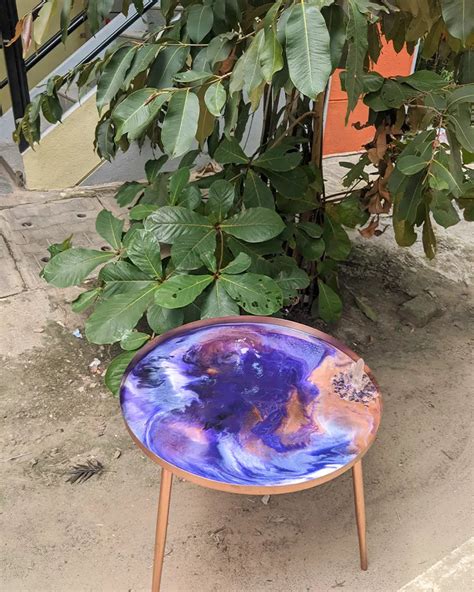 Resin Metal Table With Quartz – StudioChhavi