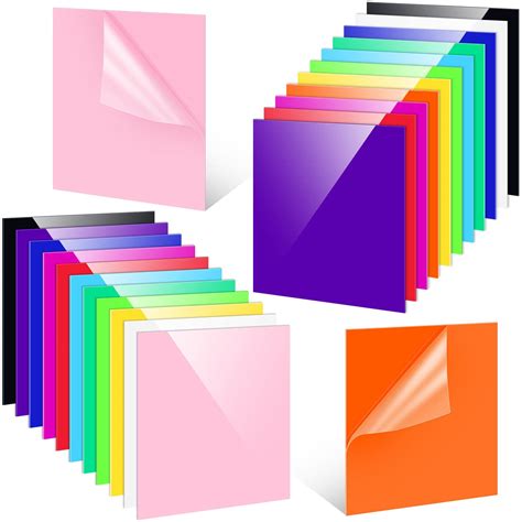 Buy 24 Pcs Colored Acrylic Sheets 0.08 Inch Thick Acrylic Sheets for ...