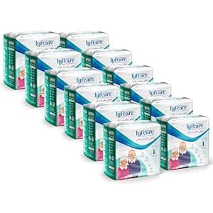 Buy Lyfcare Adult Diapers Large Size (L) - 120 Units (Pack of 12 ...