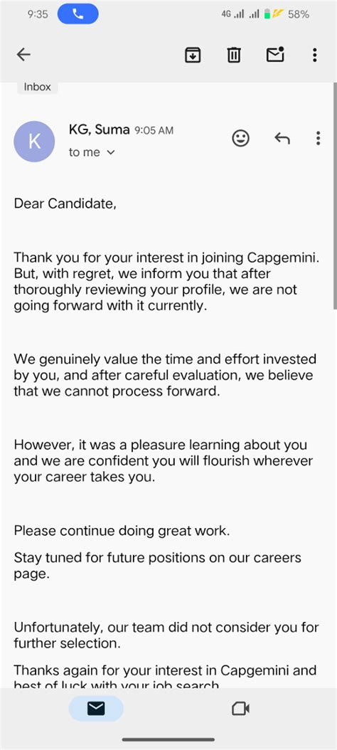 I would like to share a disappointing experience with Capgemini ...