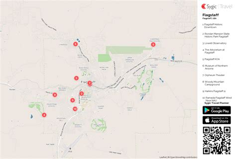 Flagstaff Printable Tourist Map | Tripomatic