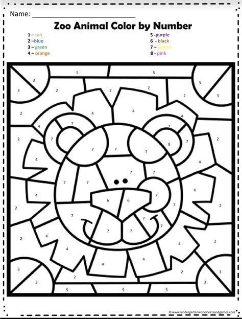 Color Zoo Worksheet 的图像结果
