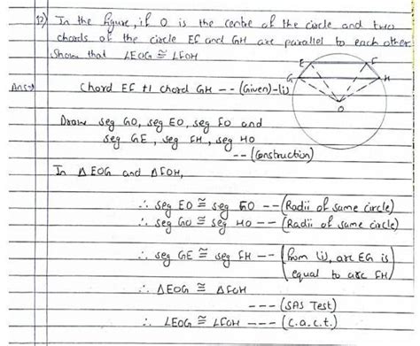 the figure if o is the center of the circle and two chords of the ...