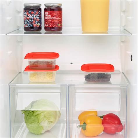 DRAKFISK food container, transparent/red, 230 ml (8 oz) - IKEA