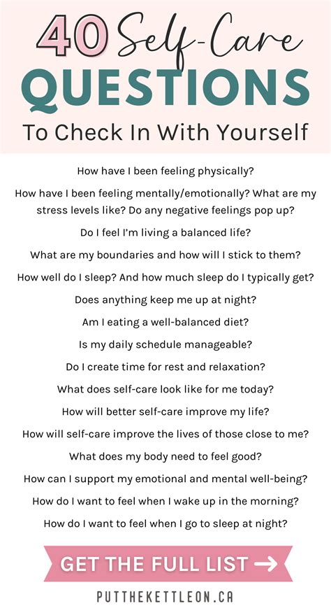 40 Self-Care Questions to Check In with Yourself