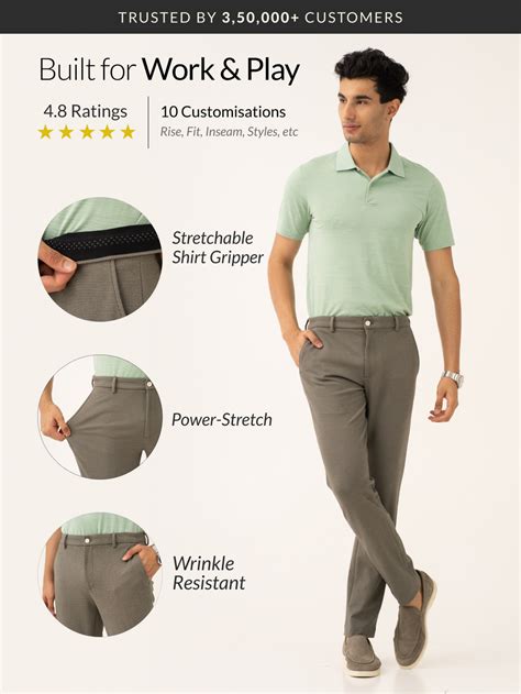 Buy Crypto Green Waffle Textured Stretchable Trousers For Men