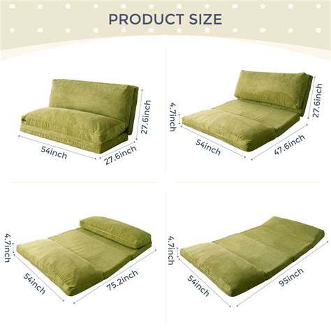 MAXYOYO Green Folding Floor Sofa Bed with Corduroy Cover – Maxyoyo