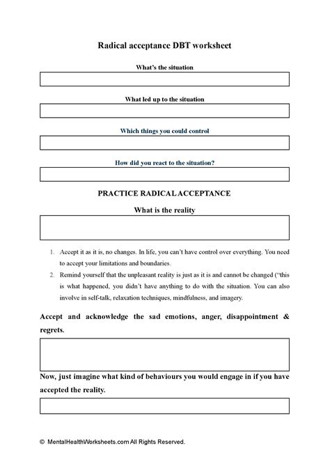 Dbt Radical Acceptance Worksheet