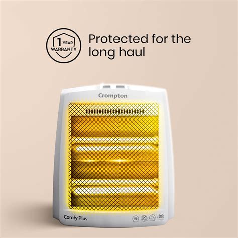 Crompton Comfy Plus 800 Watt Quartz Room Heater with 2 Heat Setting ...
