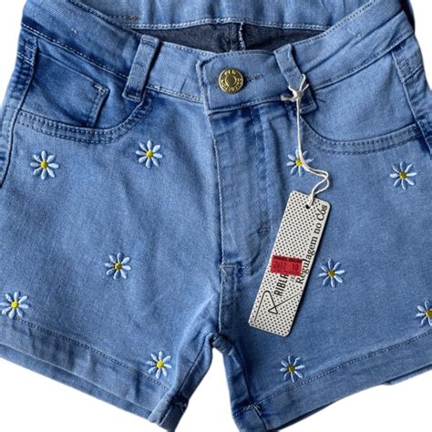 Embroidered Flower Denim Shorts For Kids, Sizes 10 To 16 | SHEIN PT