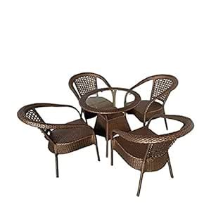 Lucious Handmade Outdoor Indoor Rattan Patio Chair Set Poolside Lawn ...