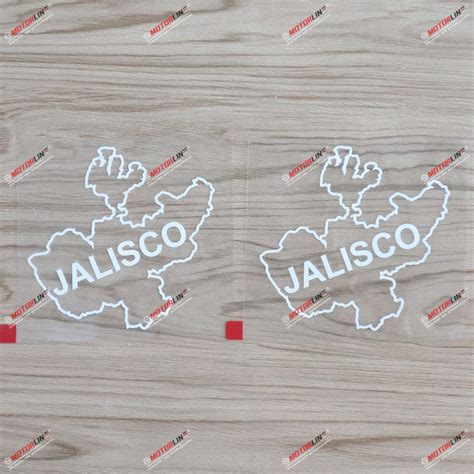 3S MOTORLINE 2X White 4'' Jalisco State of Mexico Mexican Map Outline ...