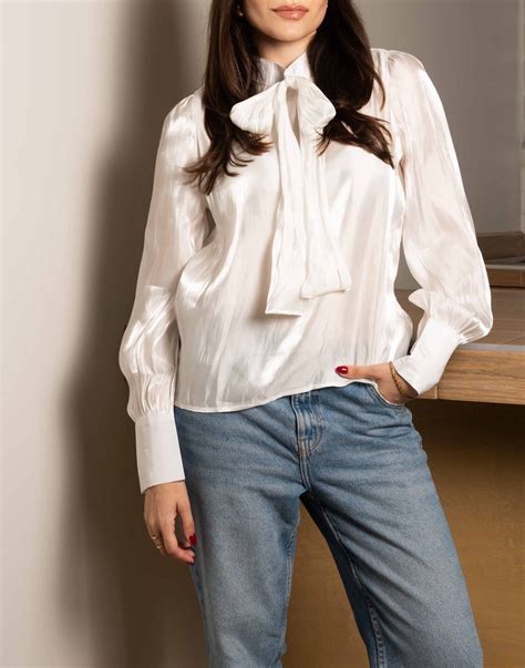 Tie Neck Puff Long Sleeve Blouse Sewing Pattern – Patterns For Less