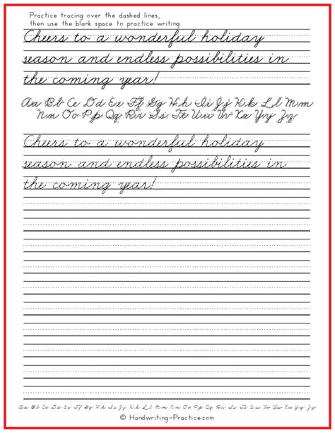 Christmas Cursive Handwriting Practice 的图像结果