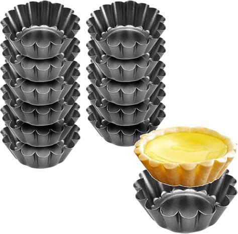 Glamifirsto-12PCS Mini Tart Pans for Baking, Non-Stick Carbon Steel Egg ...