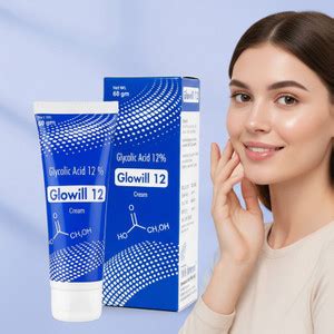 GLOWILL Glycolic Acid 12% Cream for Anti-Wrinkle, Skin Brightening ...