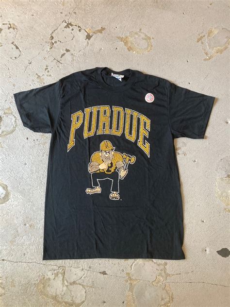 vintage "PURDUE university" print T-shirt 発泡プリント deadstock | vintage ...