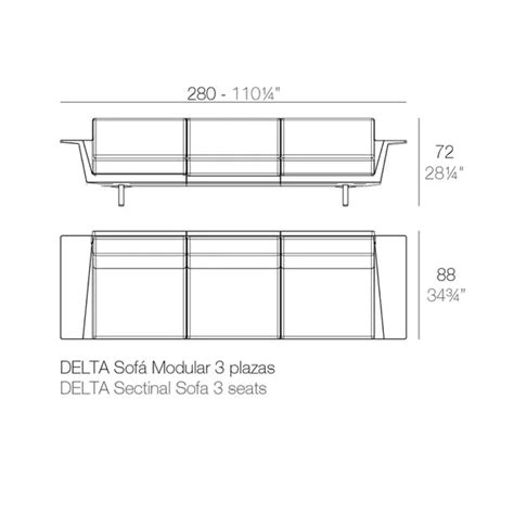 3 Seater Sofa: Delta 110.25'' Upholstered Sofa – Studio GKW