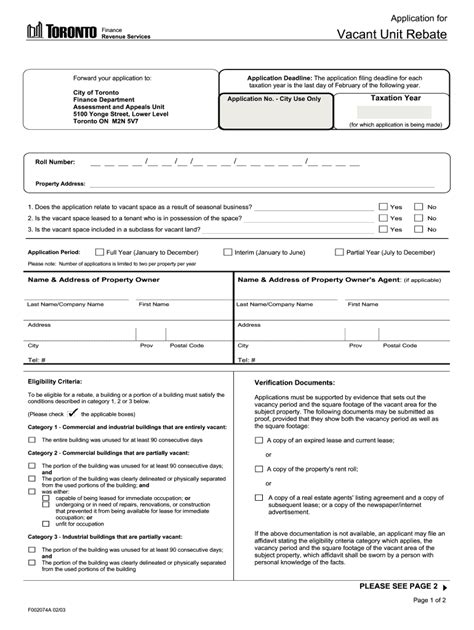 2003-2026 Form Toronto F002074A - Fill Out, Sign & Share Online | pdfFiller