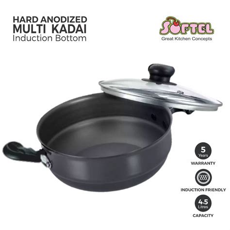 Softel Hard Anodised Multipurpose Kadai with 6 Plates | Hindalco Mater ...