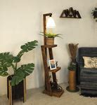 Julia Wooden Floor Lamp with Brown Base and Jute Fabric Lampshade ...