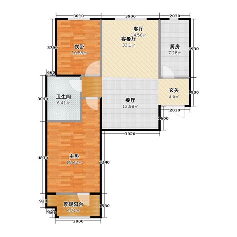 北京御园绿城御园F户型户型图图片大全-我的小区-北京装信通网