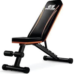 Sporto Fitness S-119 Weight Bench for Home Gym, Adjustable and Foldable ...