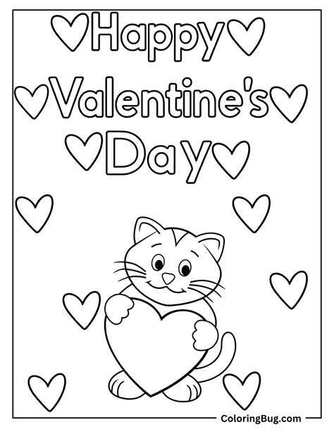 20 Cat Valentines Coloring Pages (Free Printable PDFs)