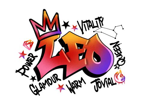 Leo Graffiti Zodiac DTF (direct-to-film) Transfer | Graffiti lettering ...