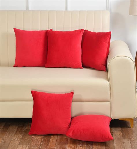 Buy Yellow Weaves Soft Velvet Fabric 250 TC Cushion Cover 16 X 16 ...
