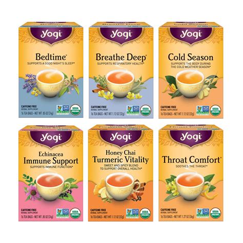 Yogi Tea - Get Well Variety Pack Sampler (6 Pack) - Herbal Teas for ...