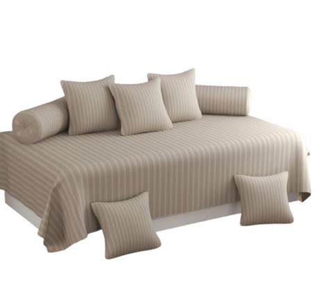 JEOURDH - 100% Microfiber Solid & Striped Color Diwan Set 8 Pieces ...